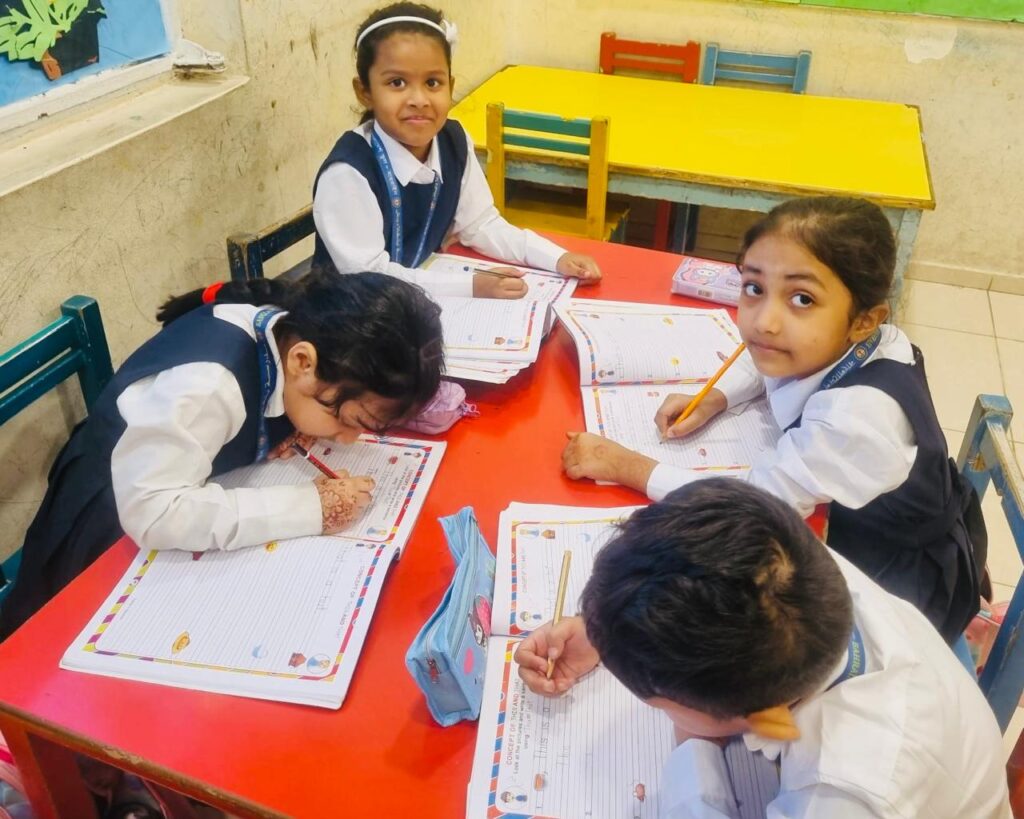 Students engaged in a classroom activity