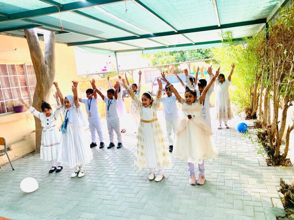 Students at an International Peace Day event