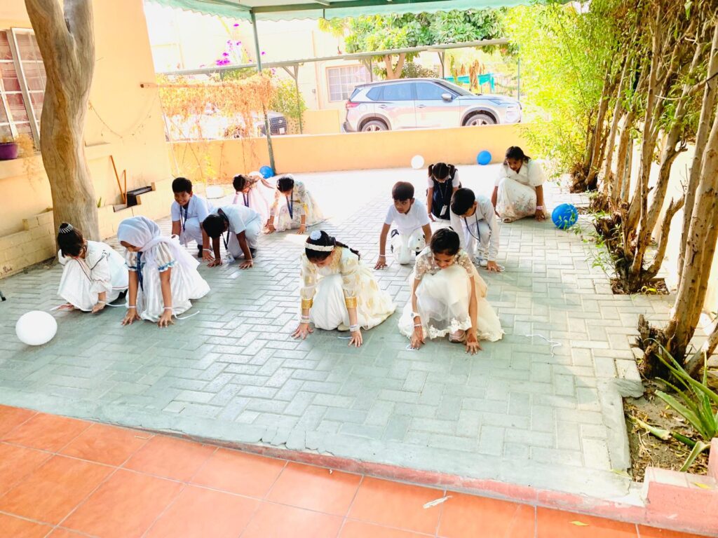 Students taking part in a Peace Day activity
