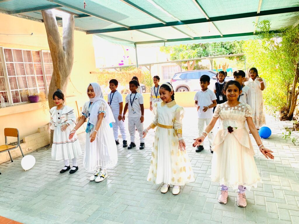 Students performing during a school event